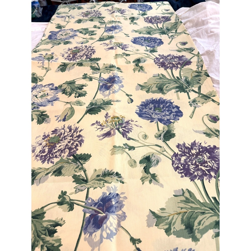 New Vintage Flowers retro Fabric purple yellow bkgrd 54"x73" floral outdoor